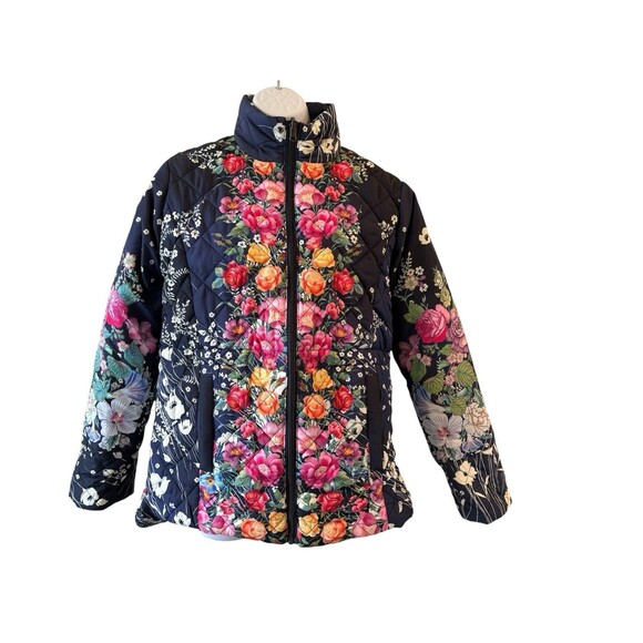 NWOT Johnny Was Neutra Reversible Floral Parka Puffer Jacket Size $420 XS - Picture 6 of 15